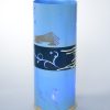 Lamp shown with flood lit backdrop displaying face view.