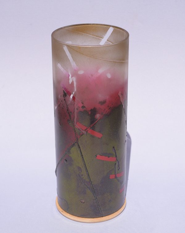 Lamp shown with flood lit backdrop displaying face view.