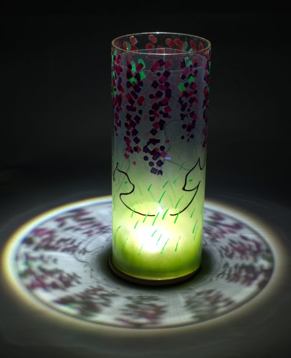 Schilling Glass lamp, Cats – Unique art glass lamp - Image 4