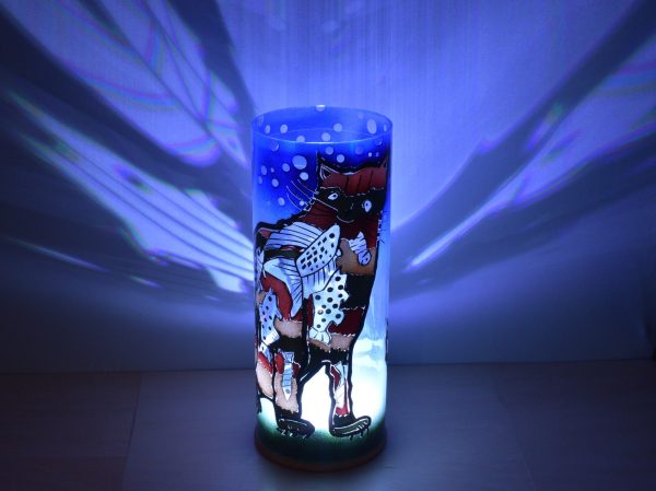 Schilling Glass Lamp, Cat Full of Fish - Image 5