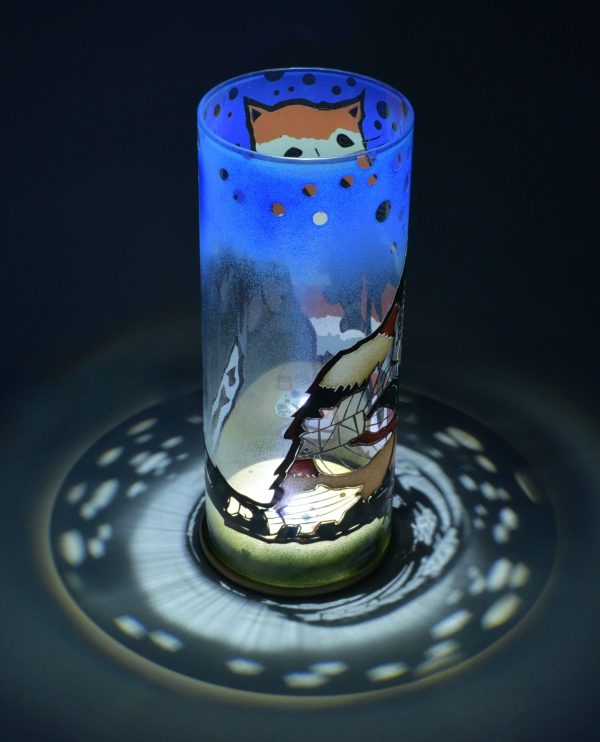 Schilling Glass Lamp, Cat Full of Fish - Image 8
