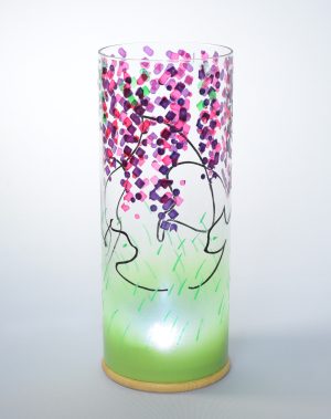 Schilling Glass lamp, Cats – Unique art glass lamp