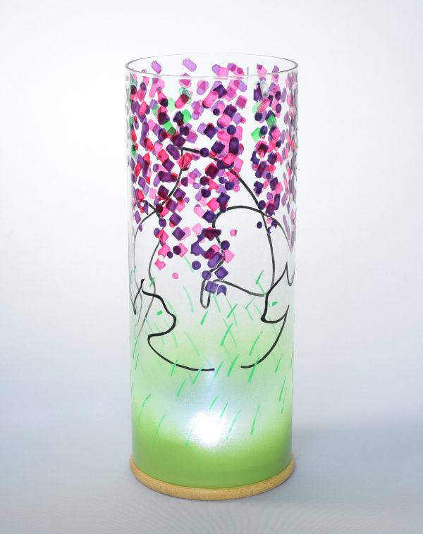 Schilling Glass lamp, Cats – Unique art glass lamp