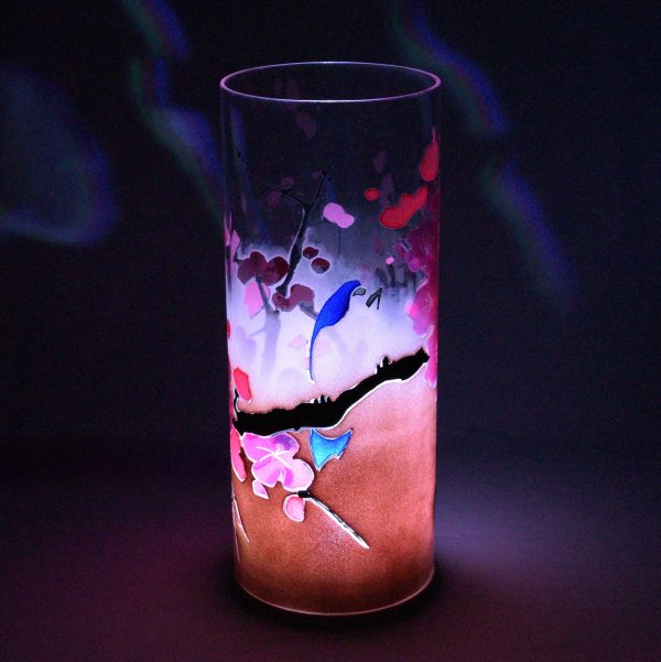 Highlighting the multidimensional aspect of this lamp when shown with only internal LED displaying projected images.