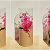 Under flood light, three alternate views are arranged in a triptych.