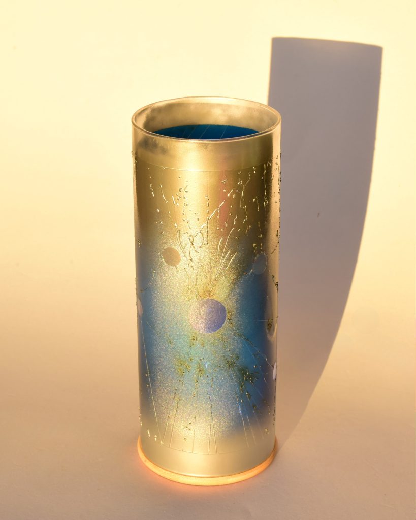 Photographed at sunrise where the silver glaze is turned to gold.