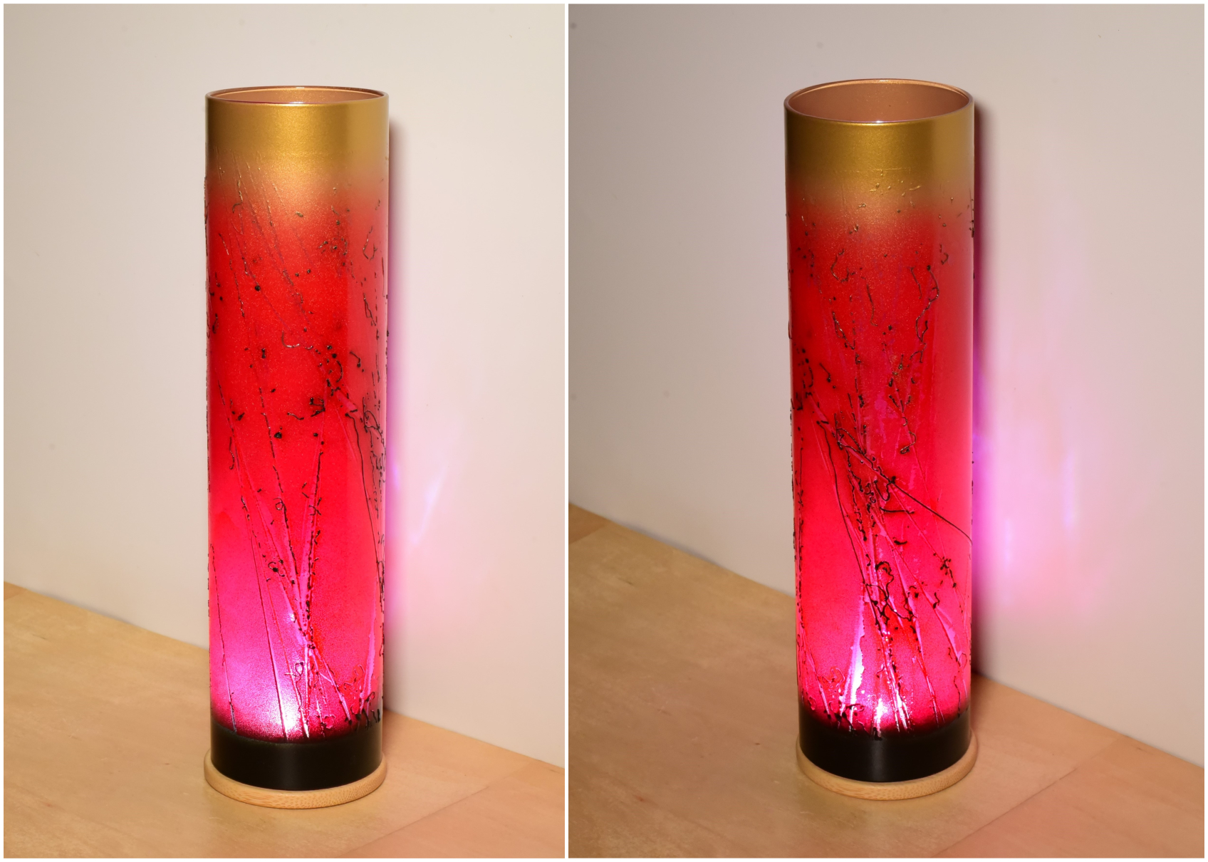 Displayed on black with only the internal LED displayin