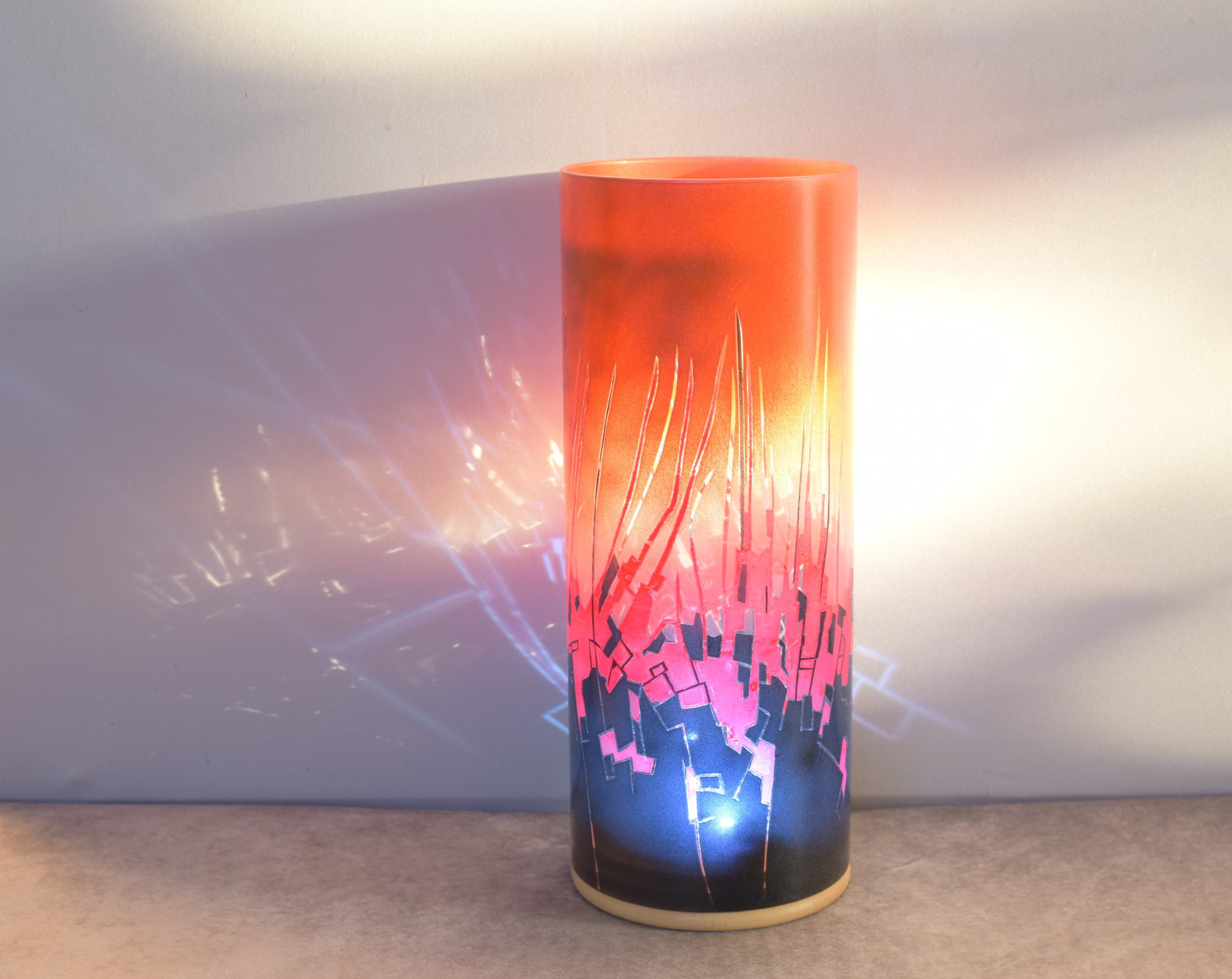 Shown at under direct sun at dawn,